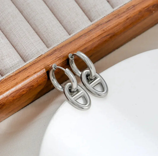 Boucles d'oreilles Élégance Moderne Argent - NÜYALUMEN