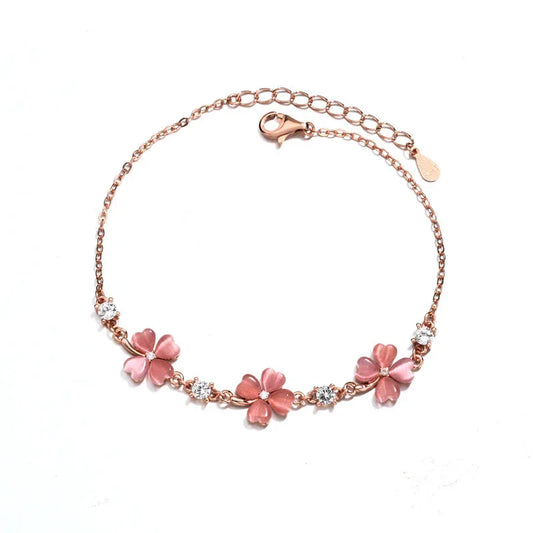 Bracelet Fleurs Pétales Rosés - NÜYA